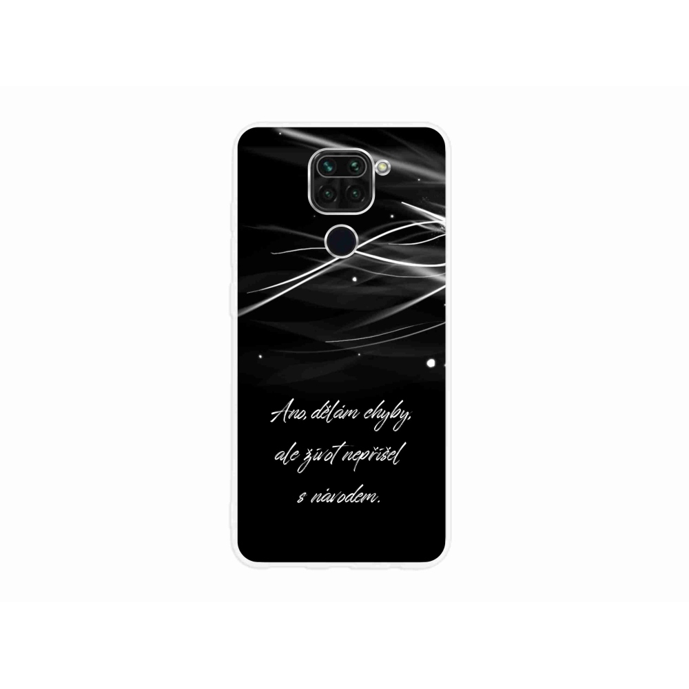 Gelový kryt mmCase na Xiaomi Redmi Note 9 - citát černé pozadí