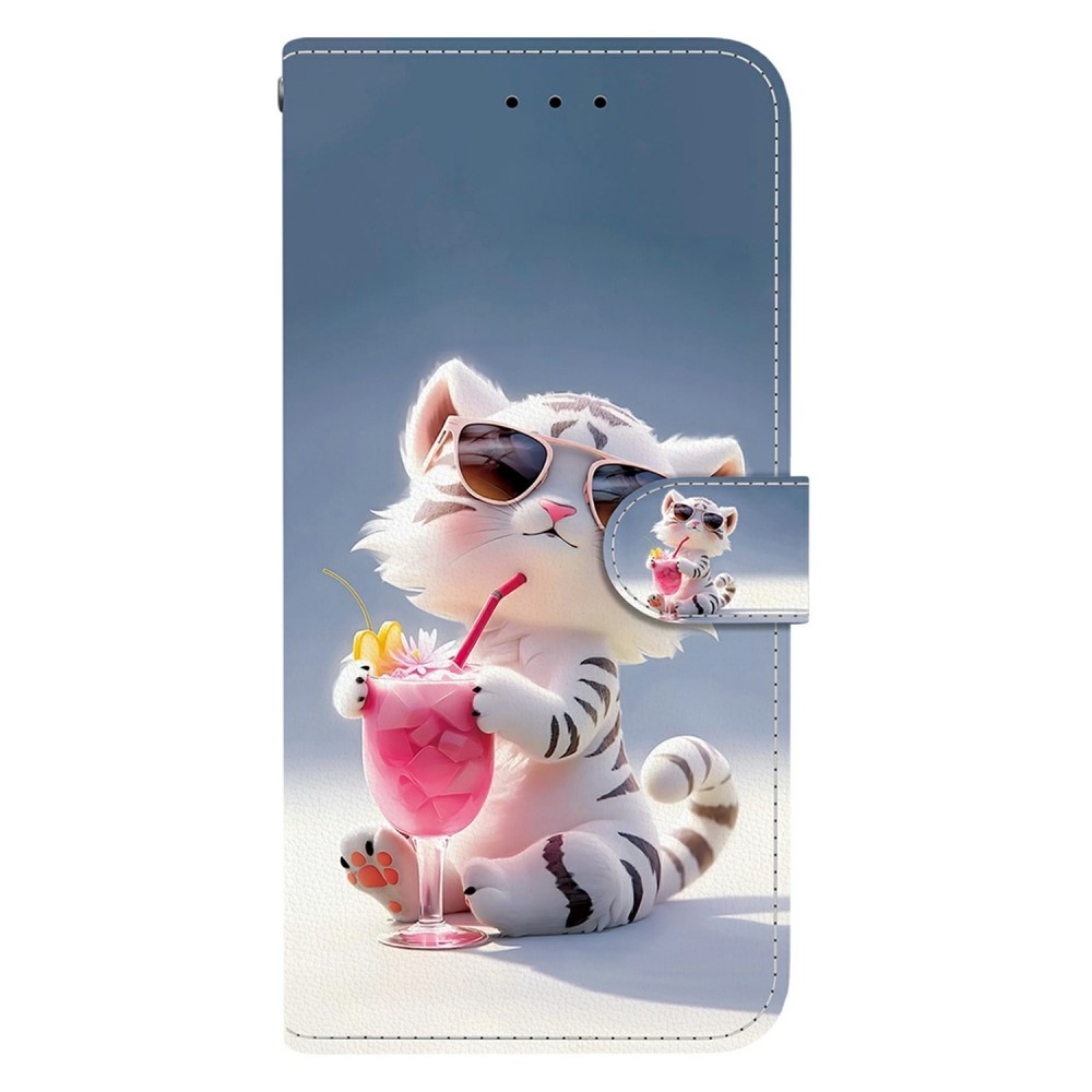 Versatile knížkové pouzdro na Samsung Galaxy A06 4G - bílý tygřík