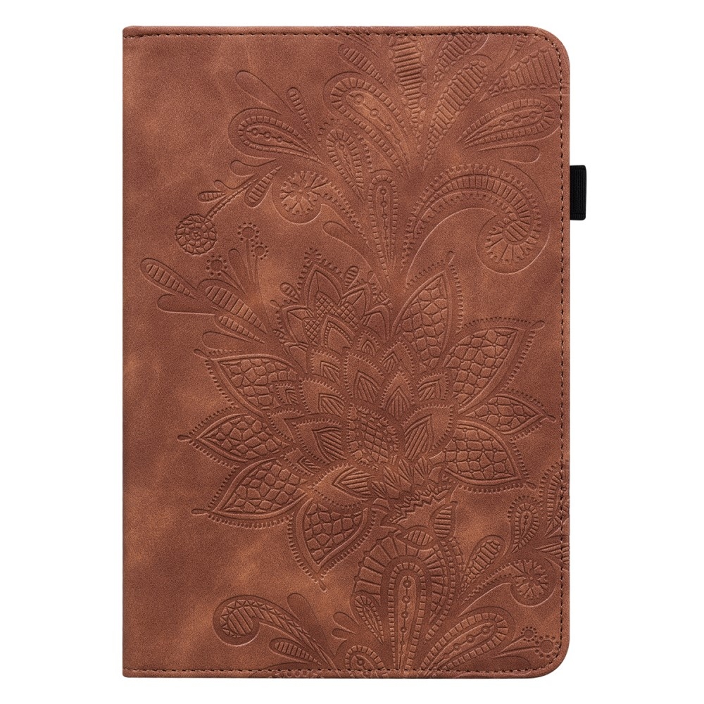 Flower zavírací pouzdro na Lenovo Tab M8 4. Gen (2024) - hnědé