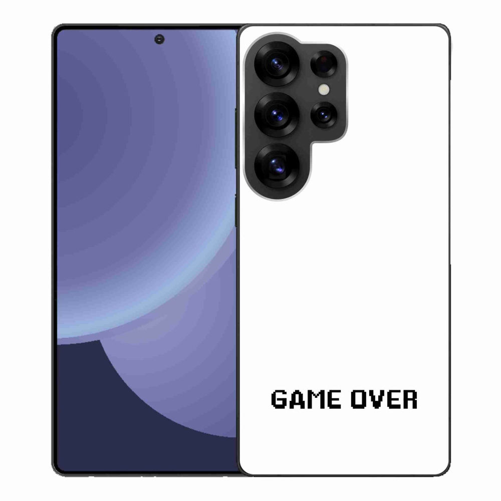 Gelový kryt mmCase na Samsung Galaxy S25 Ultra - game over bílé pozadí
