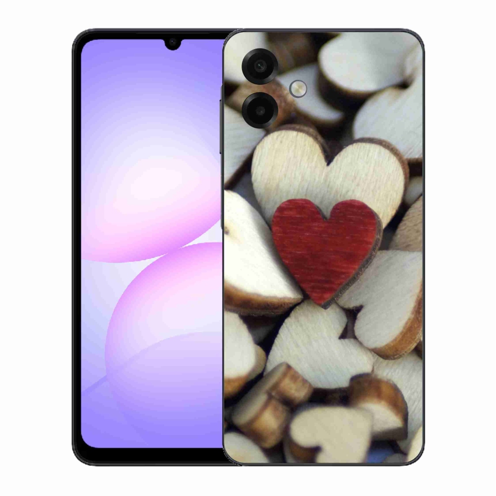 Gelový kryt mmCase na Samsung Galaxy A07 4G - gravírované červené srdce 