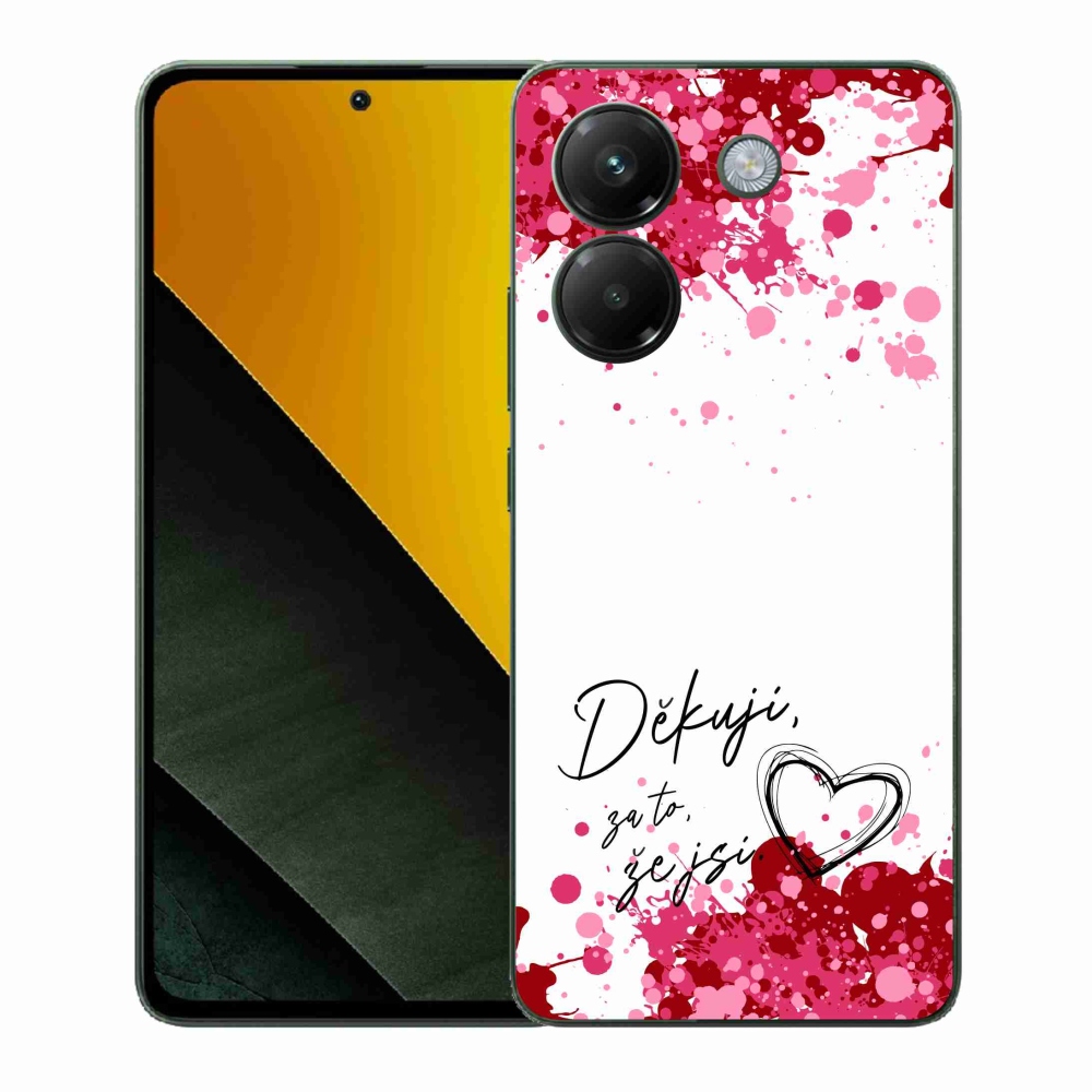 Gelový kryt mmCase na Xiaomi Poco M7 Pro 5G - zamilovaný text 2 bílé pozadí