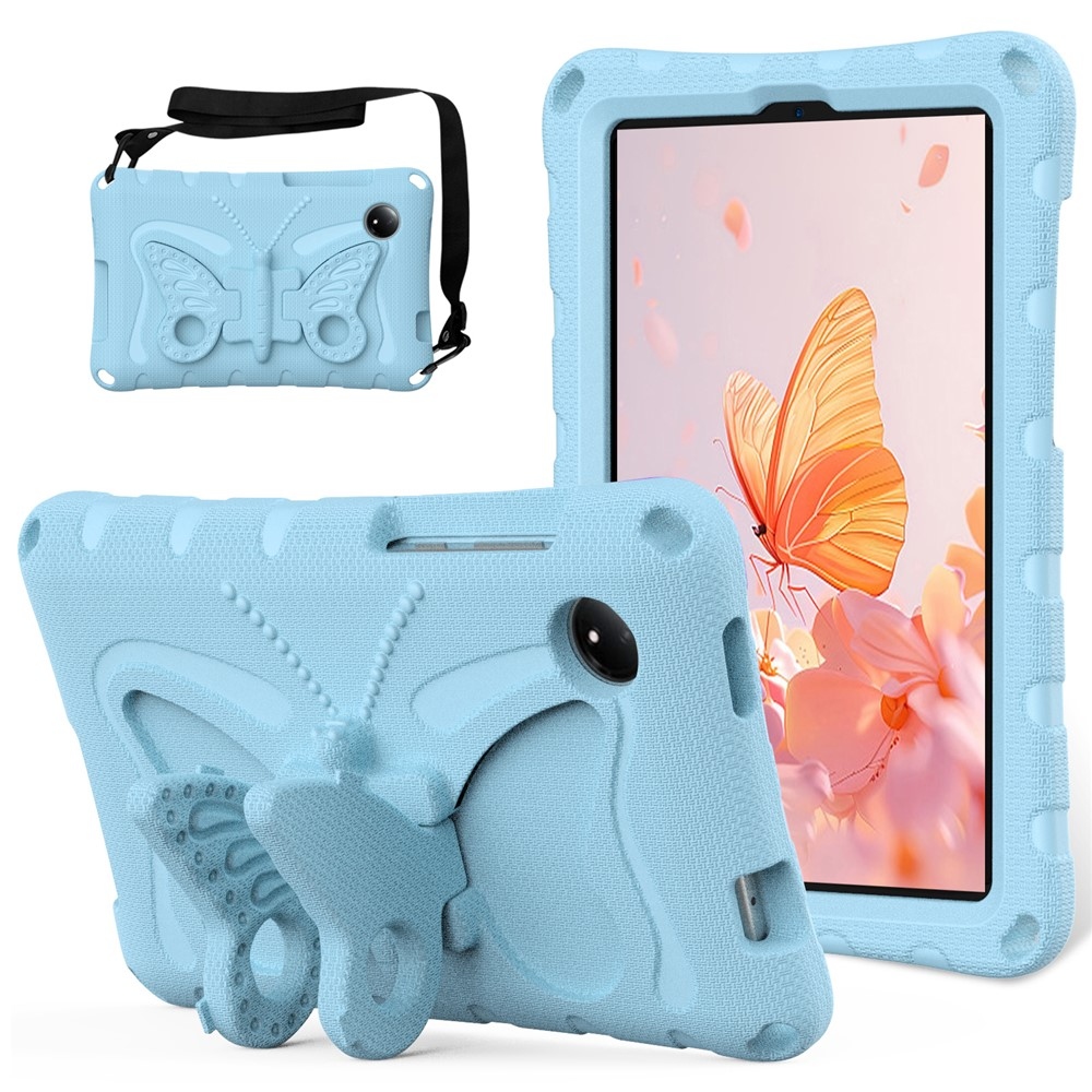 Kids Butterfly EVA odolné pouzdro s popruhem na tablet Xiaomi Redmi Pad SE 8.7 - světlemodré