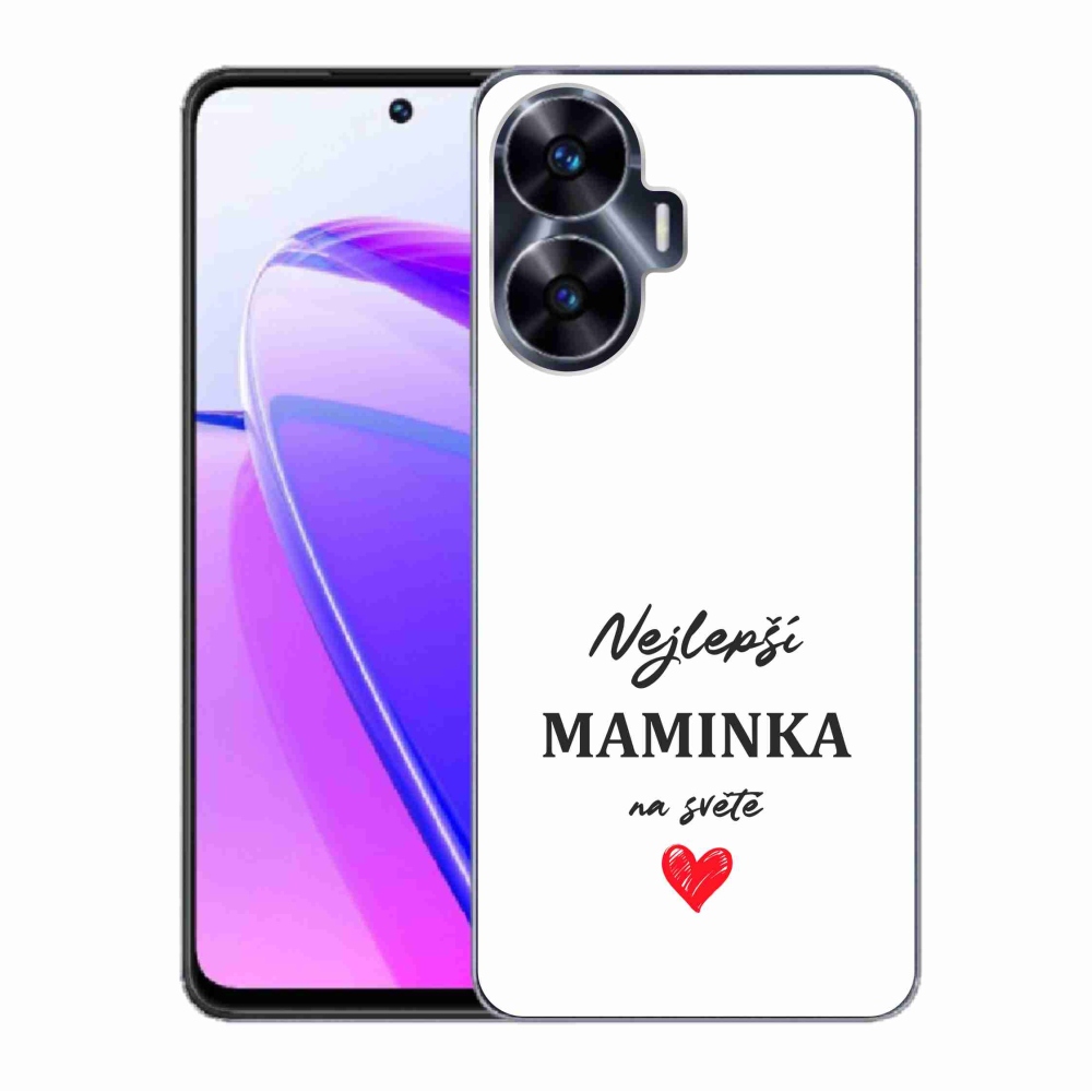 Gelový kryt mmCase na Realme C55 - nejlepší maminka 1 bílé pozadí