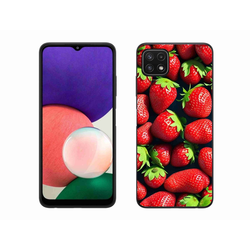 Gelový kryt mmCase na Samsung Galaxy A22 5G - jahody