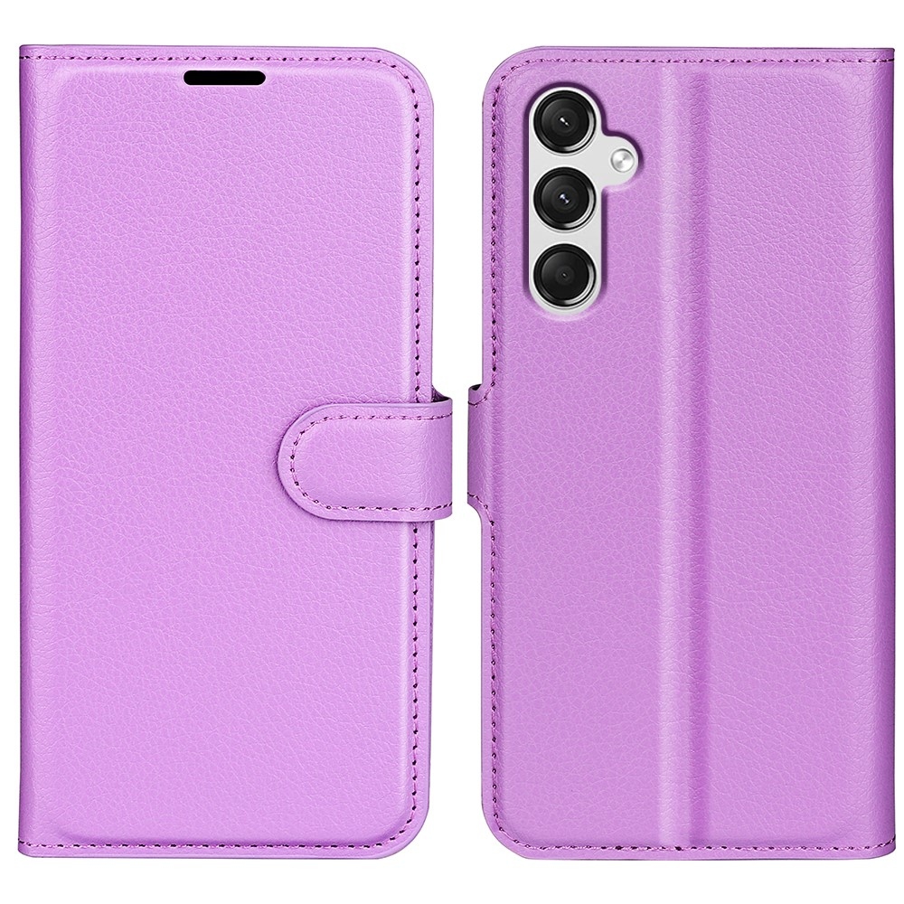 Litchi knížkové pouzdro na Samsung Galaxy A25 5G - fialové