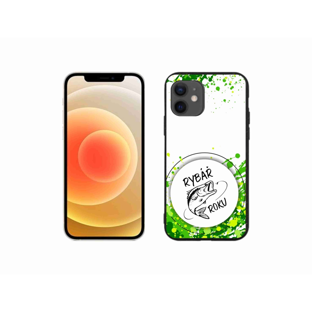 Gelový kryt mmCase na iPhone 12 mini - rybář roku bílé pozadí