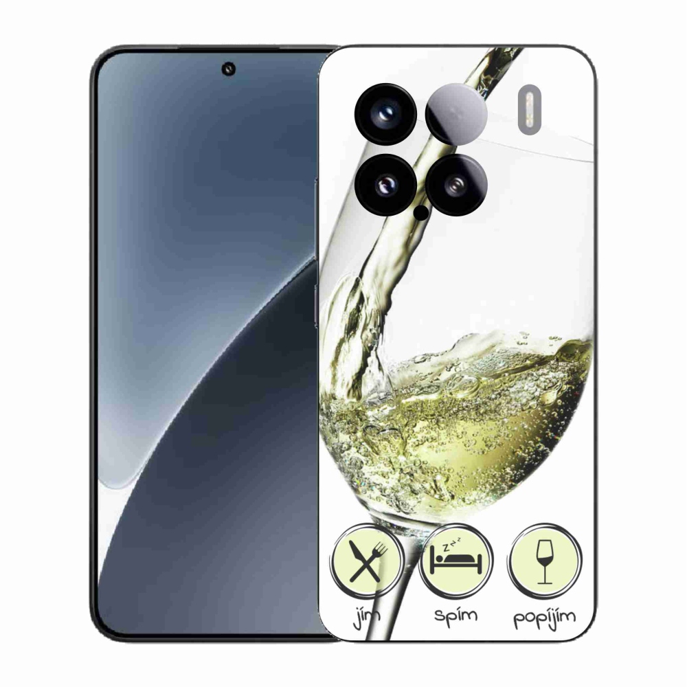 Gelový kryt mmCase na Xiaomi 15 - sklenička vína bílé