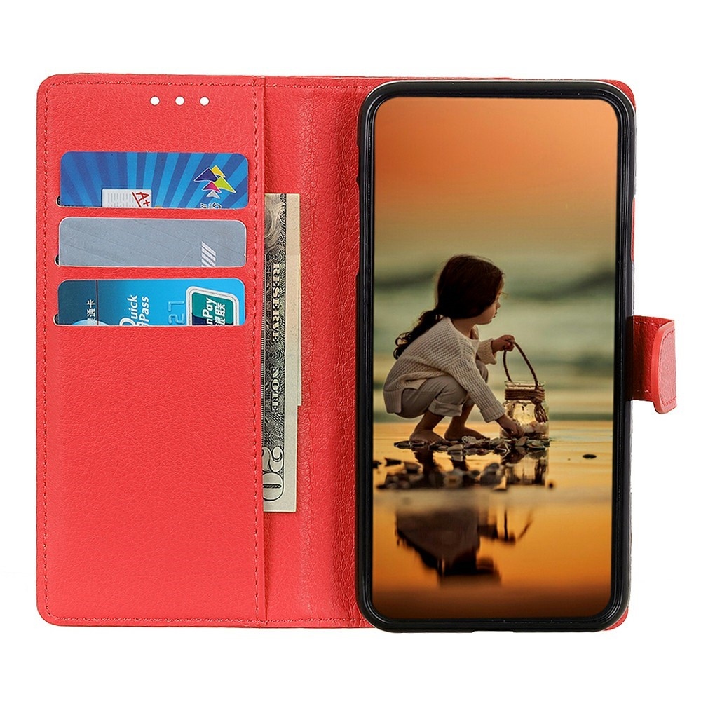 Litchie knížkové pouzdro na Xiaomi Redmi 15C 4G/5G (173mm) - červené