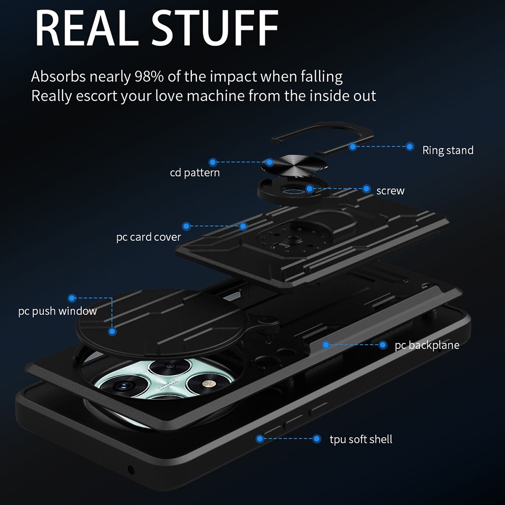 Slider odolný kryt na Xiaomi Redmi Note 14 Pro 5G/Poco X7 5G - černý