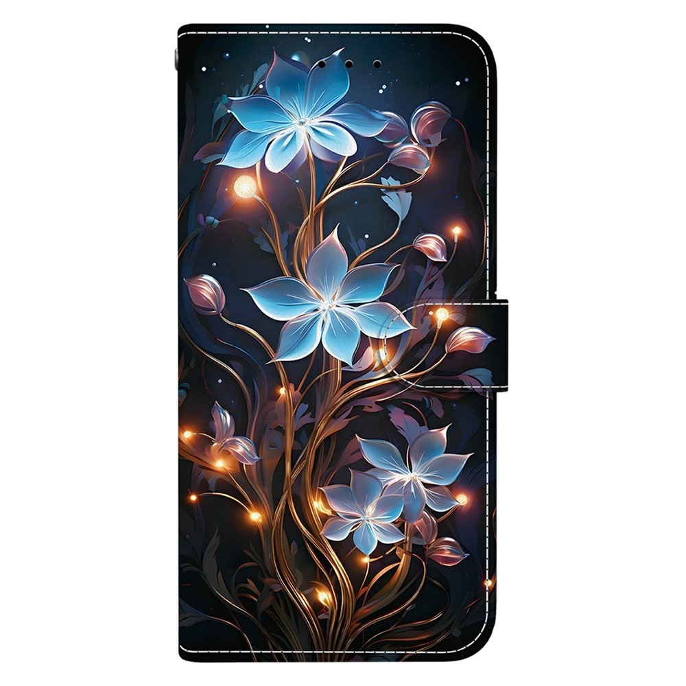 Versatile knížkové pouzdro na Xiaomi Redmi 15 4G (171mm) - modré květy
