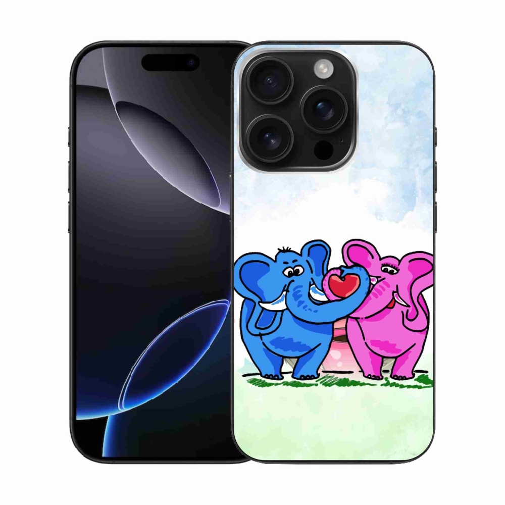 Gelový kryt mmCase na iPhone 16 Pro - zamilovaní sloni