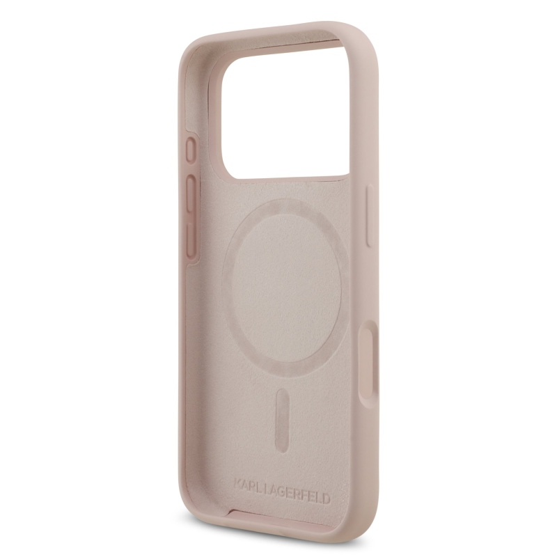 Karl Lagerfeld Liquid Silicone Double Heads MagSafe Zadní Kryt pro iPhone 17 Pro Pink