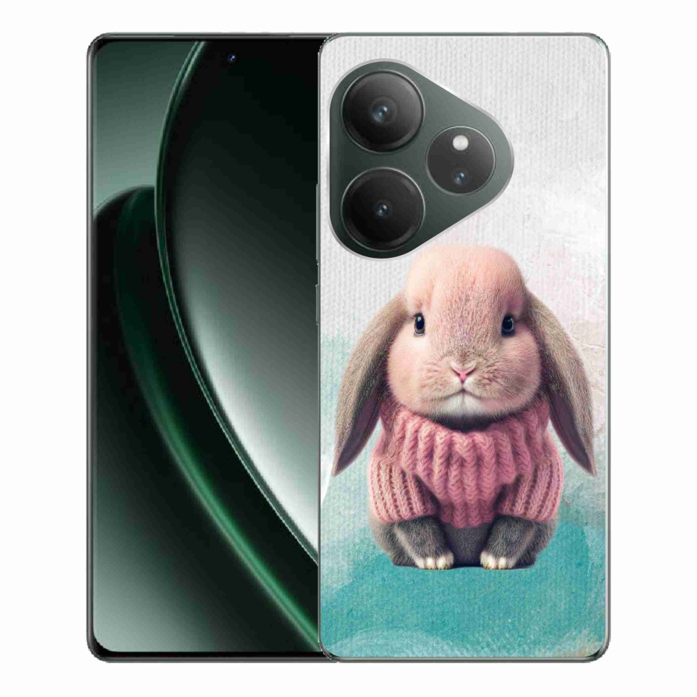 Gelový kryt mmCase na Realme GT 6 5G/GT 6T 5G - králíček ve svetru
