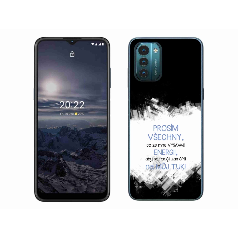 Gelový kryt mmCase na Nokia G11/G21 - vtipný text 1 modrý