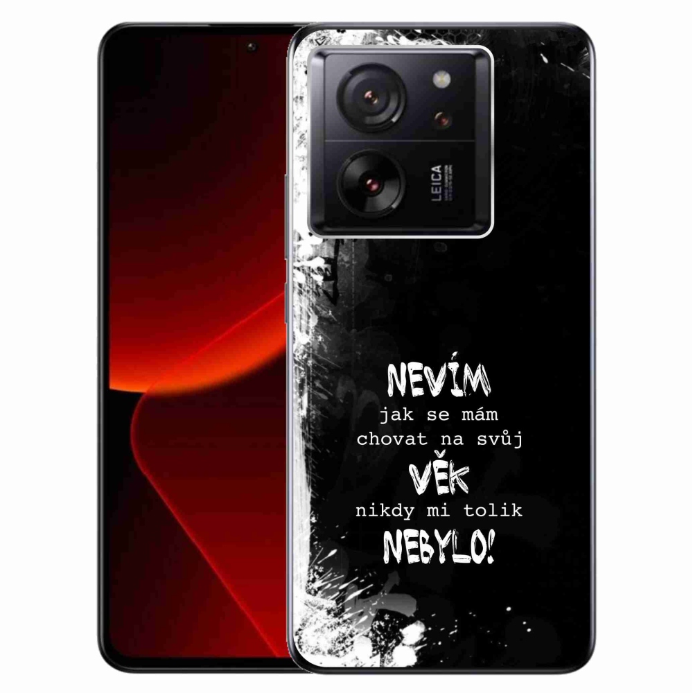 Gelový kryt mmCase na Xiaomi 13T/13T Pro - vtipný text 14 černé pozadí