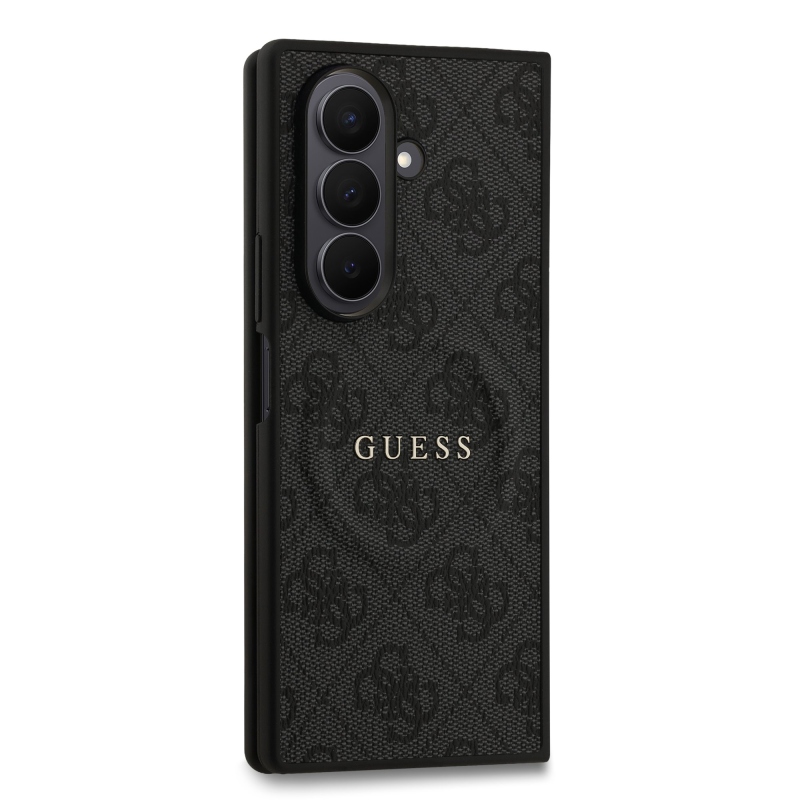Guess PU Leather 4G Colored Ring Magnetic Zadní Kryt pro Samsung Galaxy Z Fold 7 Black
