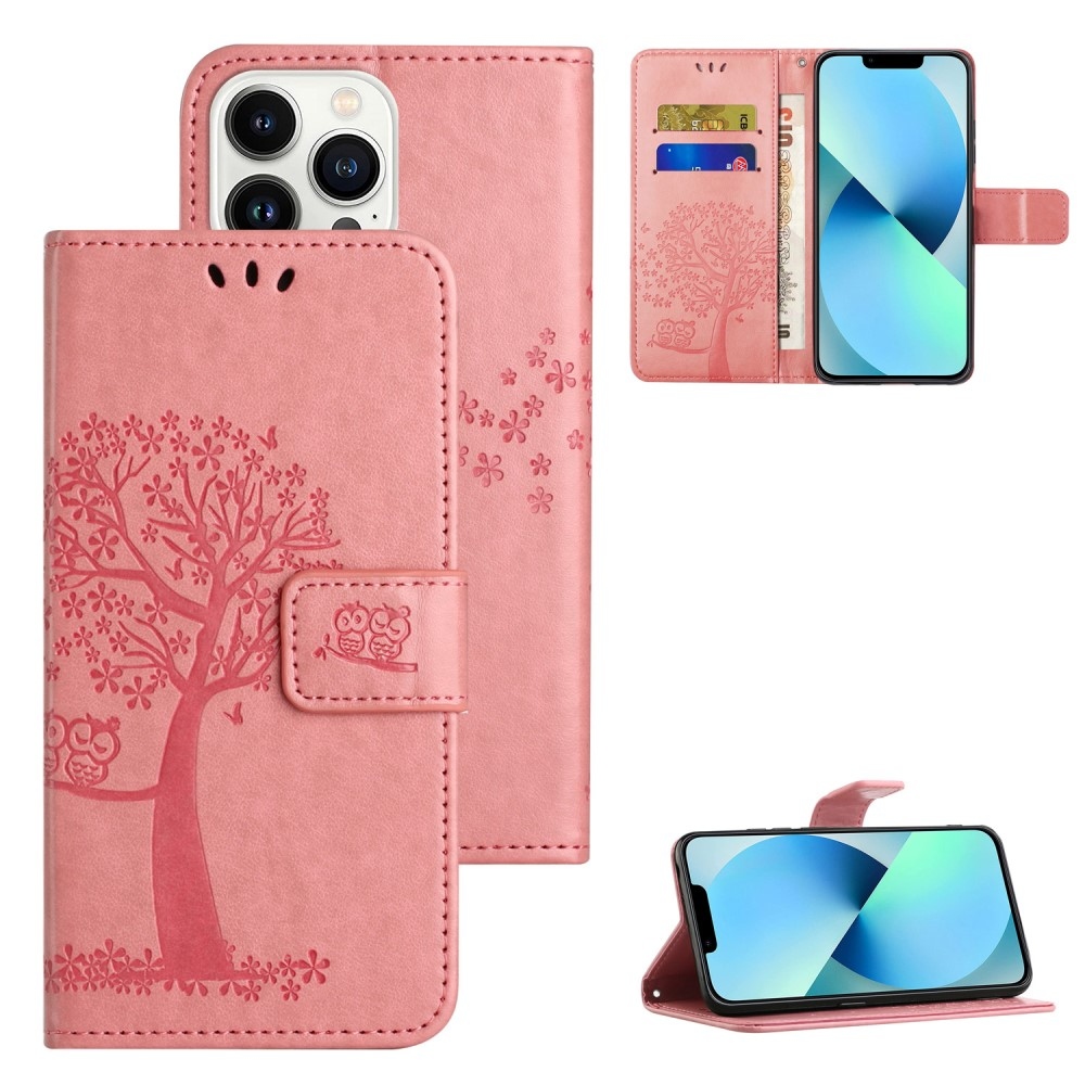 Tree knížkové pouzdro na iPhone 15 Pro Max - růžové