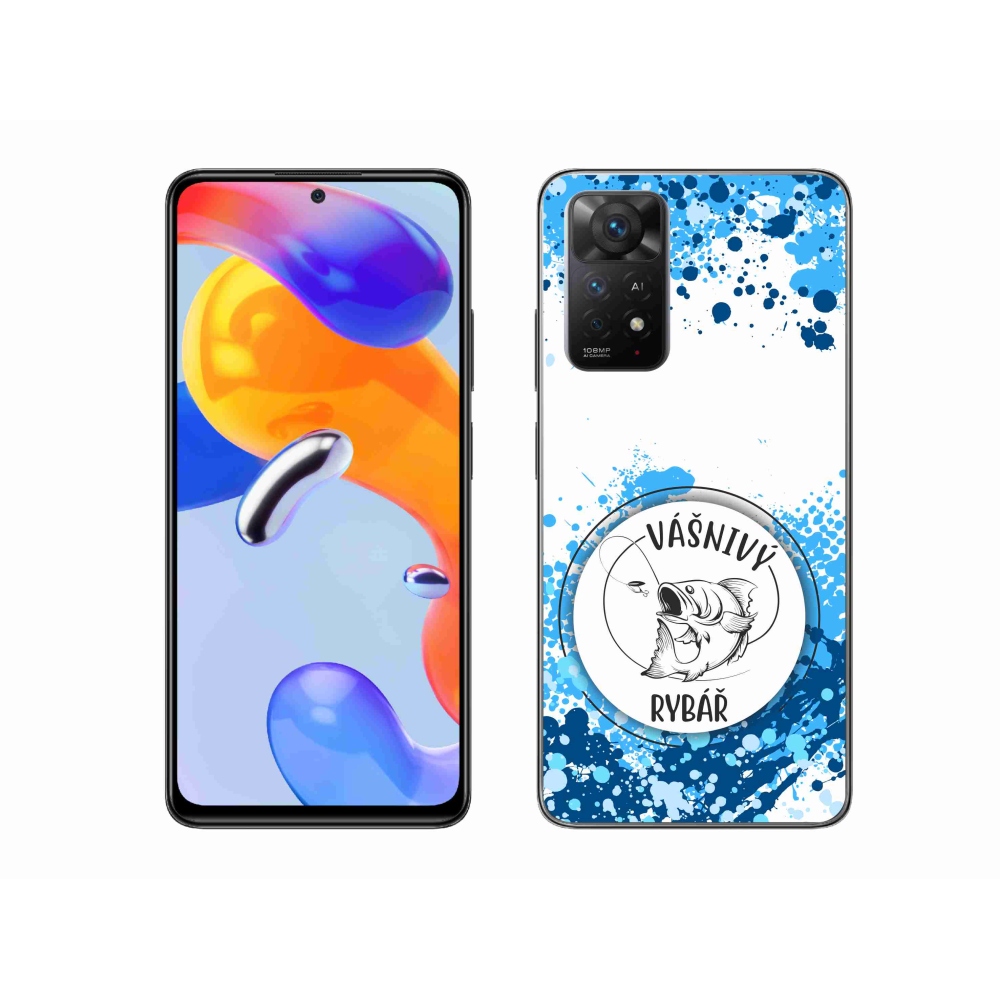 Gelový kryt mmCase na Xiaomi Redmi Note 11 Pro 4G/5G - vášnivý rybář bílé pozadí