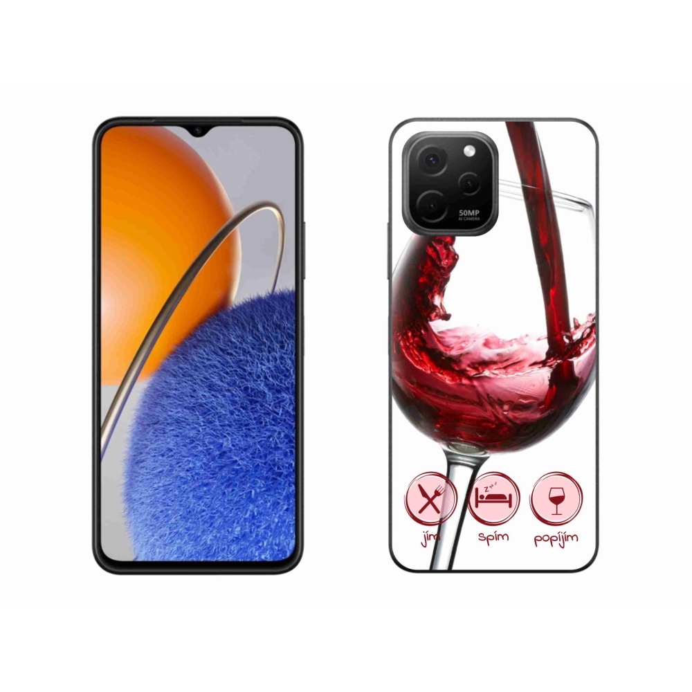 Gelový obal mmCase na Huawei Nova Y61 - sklenička vína červené