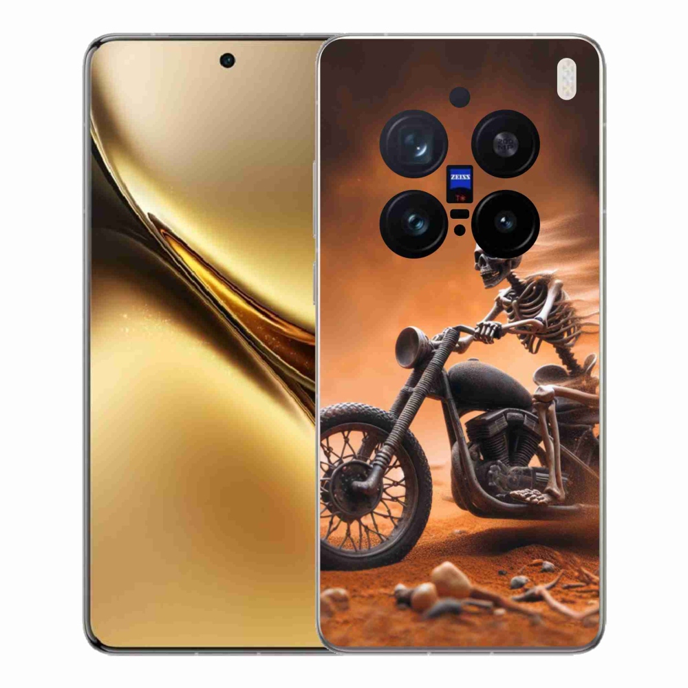 Gelový kryt mmCase na Vivo X200 Pro 5G - kostra na motorce