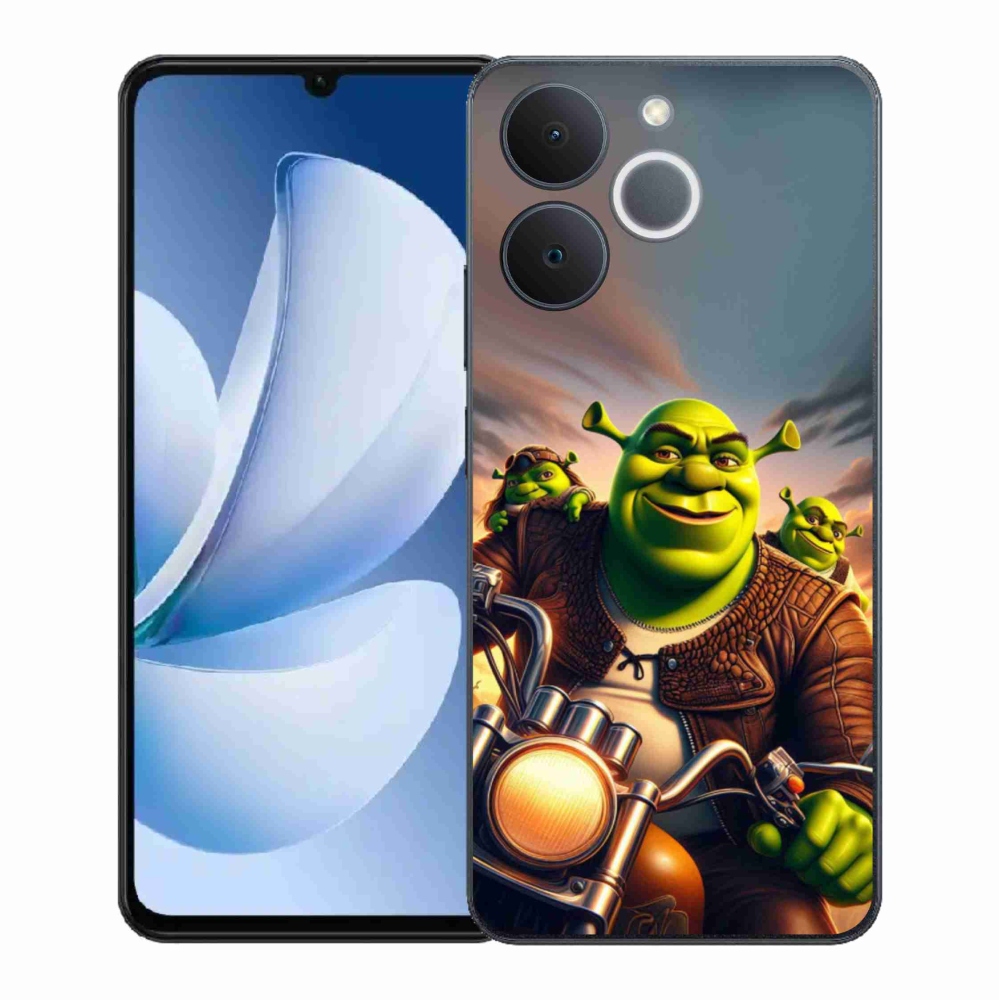 Gelový kryt mmCase na Realme Note 70T - shrek na motorce