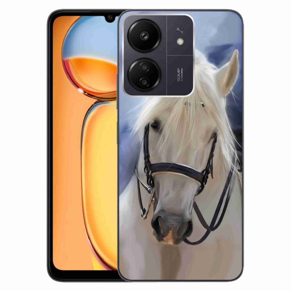 Gelový kryt mmCase na Xiaomi Poco C65/Redmi 13C - bílý kůň