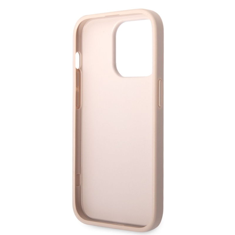 Guess PU 4G Metal Logo Zadní Kryt pro iPhone 14 Pro Max Pink