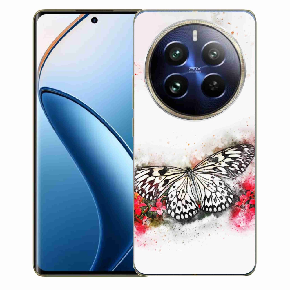 Gelový kryt mmCase na Realme 12 Pro 5G/12 Pro+ 5G - černobílý motýl