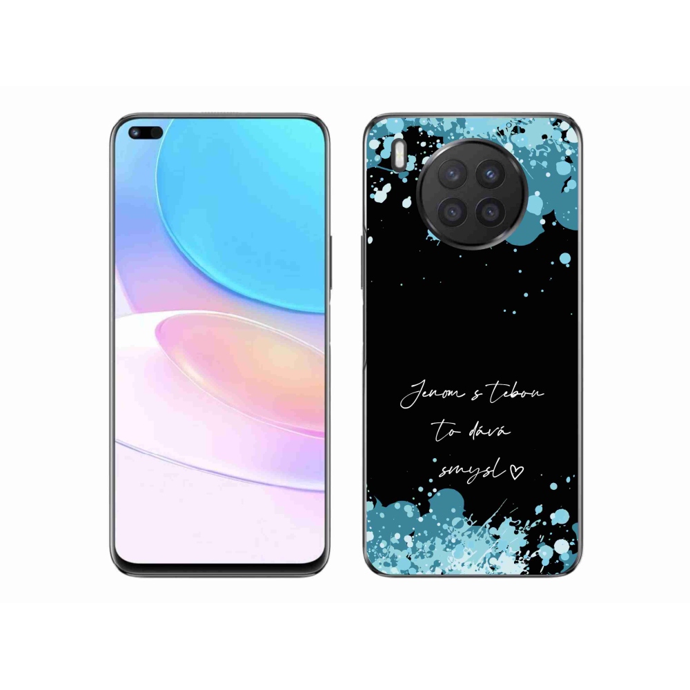 Gelový kryt mmCase na Huawei Nova 8i - zamilovaný text černé pozadí