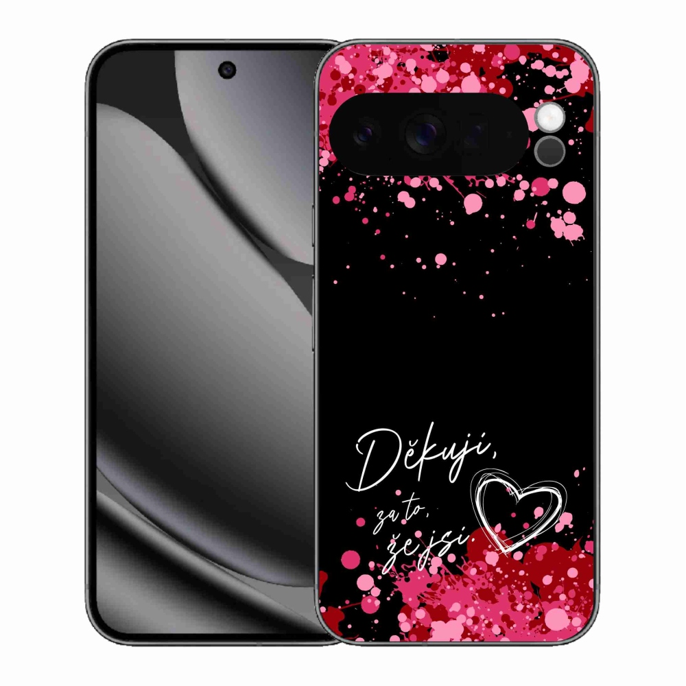 Gelový kryt mmCase na Google Pixel 10 Pro XL - zamilovaný text 2 černé pozadí