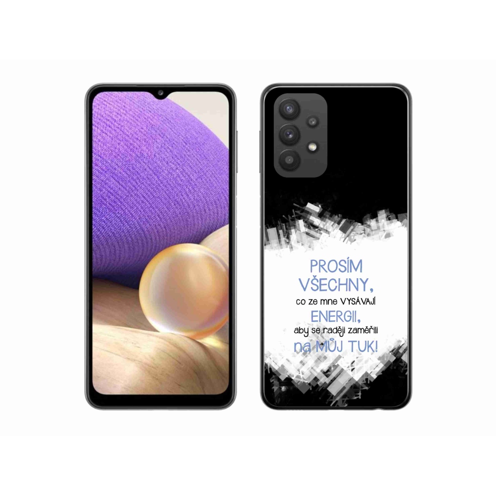 Gelový kryt mmCase na Samsung Galaxy A32 5G - vtipný text 1 modrý