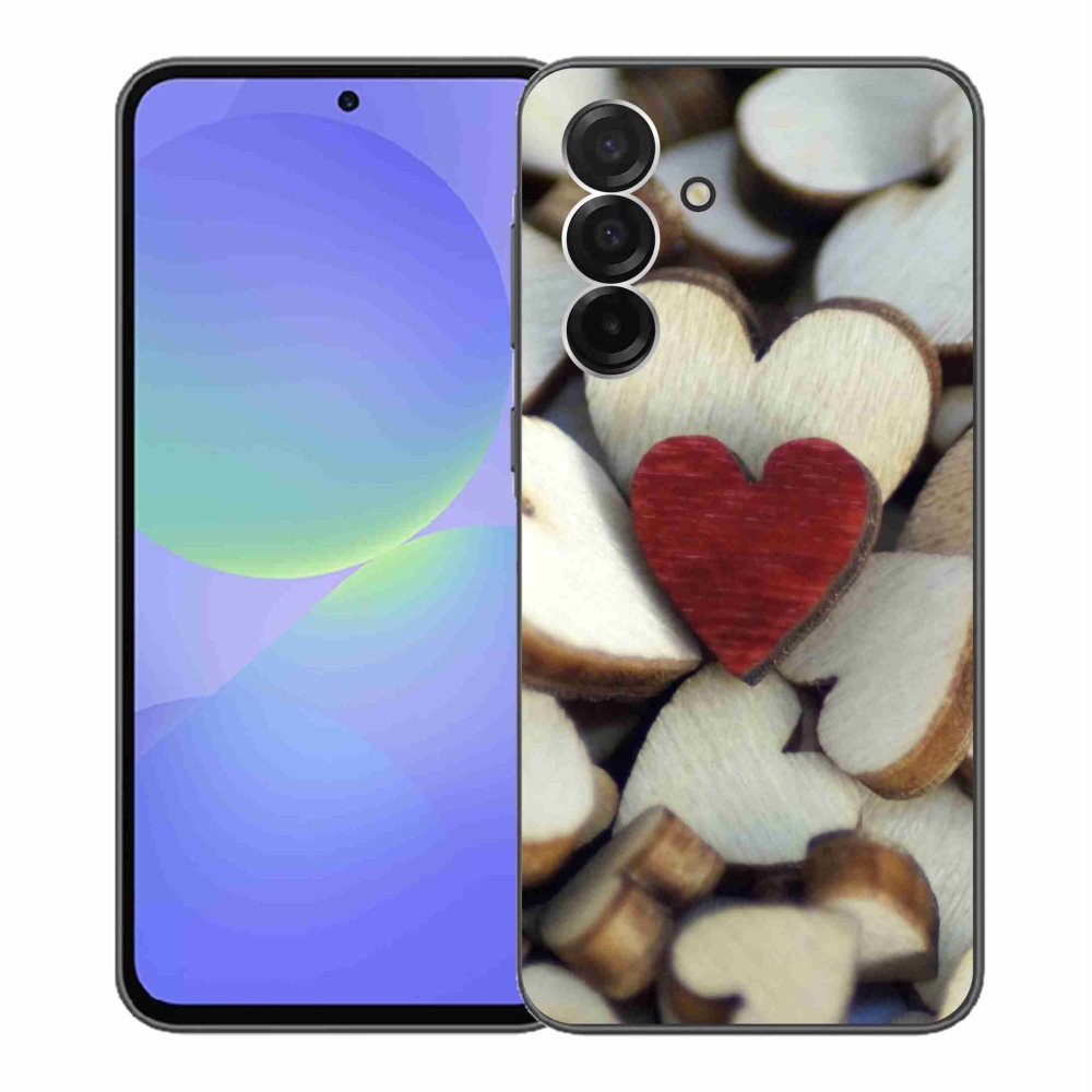 Gelový kryt mmCase na Samsung Galaxy A36 5G - gravírované červené srdce 