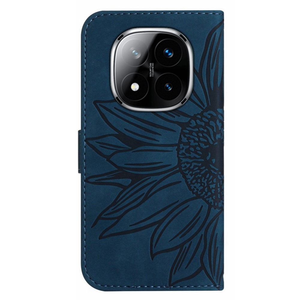 Sunflowers knížkové pouzdro na Xiaomi Redmi Note 14 Pro - tmavěmodré