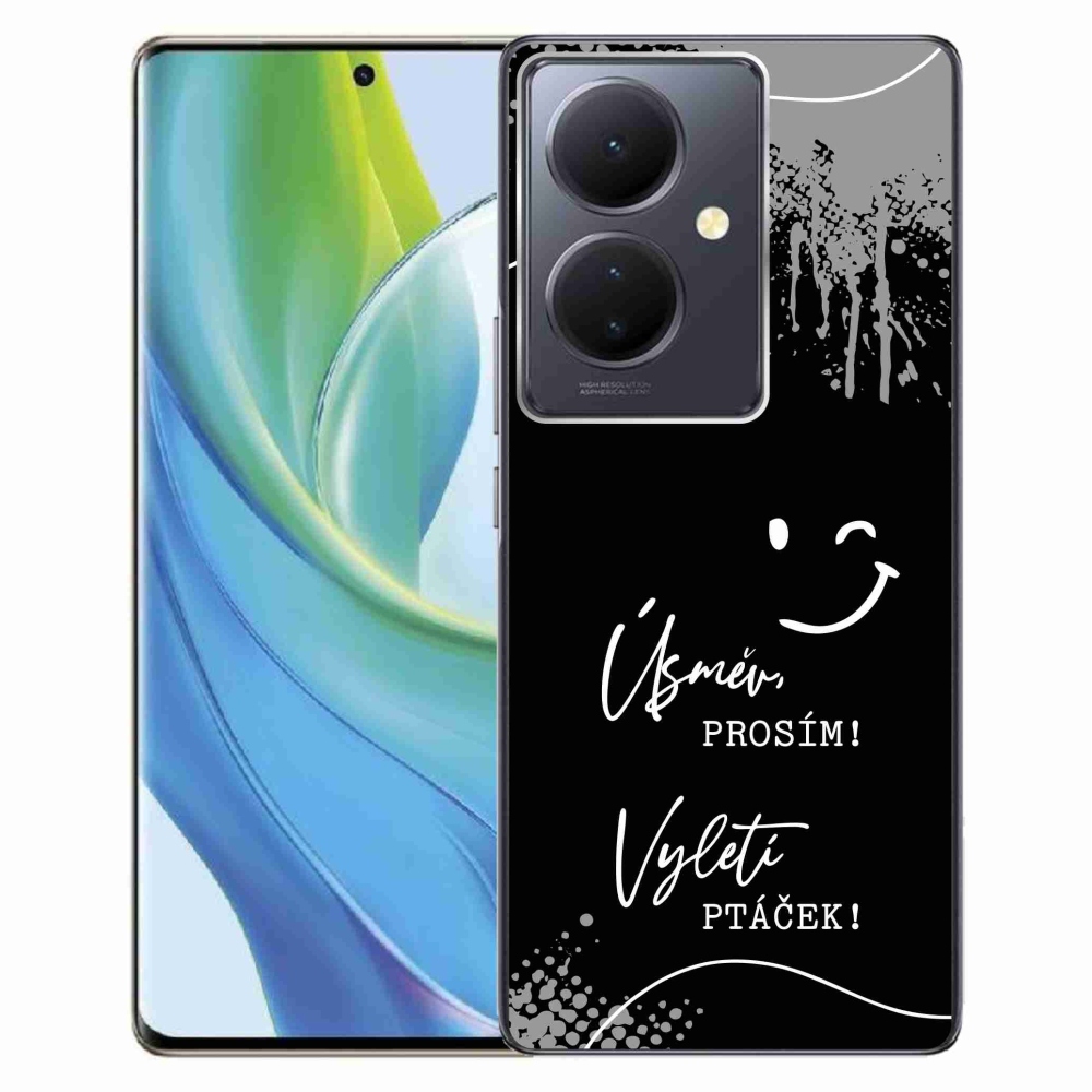 Gelový kryt mmCase na Vivo V29 Lite 5G - vtipný text 4 černé pozadí