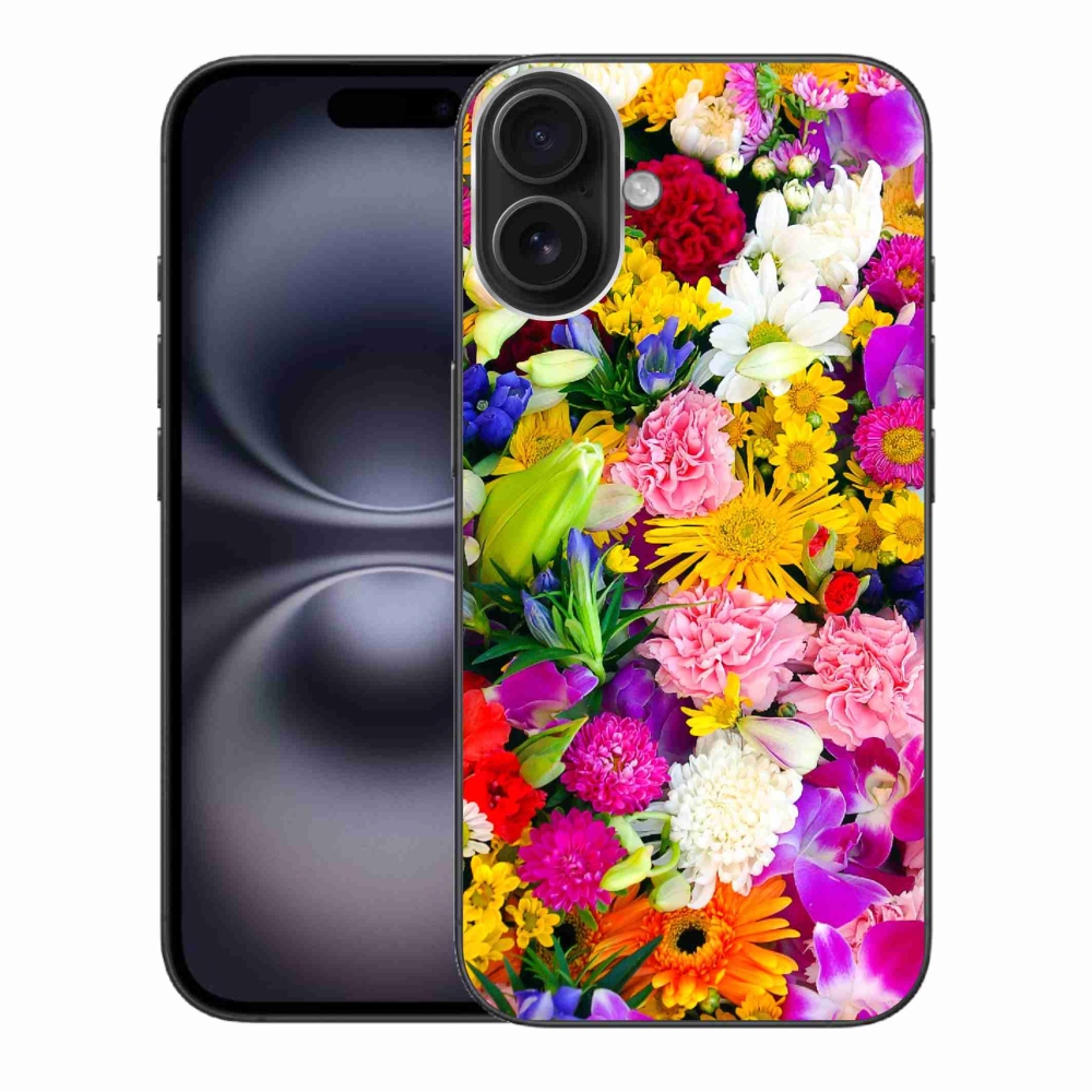 Gelový kryt mmCase na iPhone 16 Plus - květiny 12