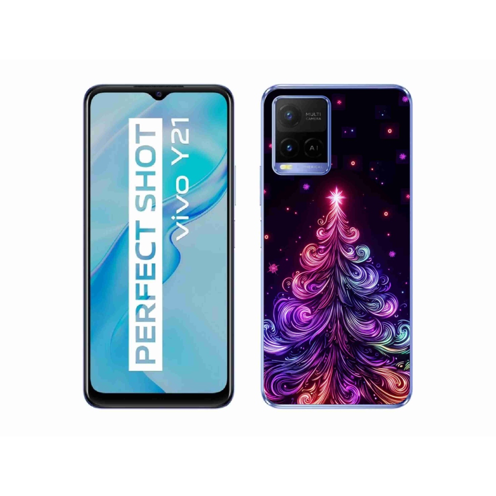 Gelový kryt mmCase na Vivo Y21/Y21s/Y33s - neonový vánoční stromek 1