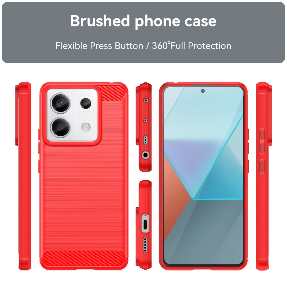 Carbon odolný gelový obal na Xiaomi Redmi Note 13 Pro 5G/Poco X6 5G - červený