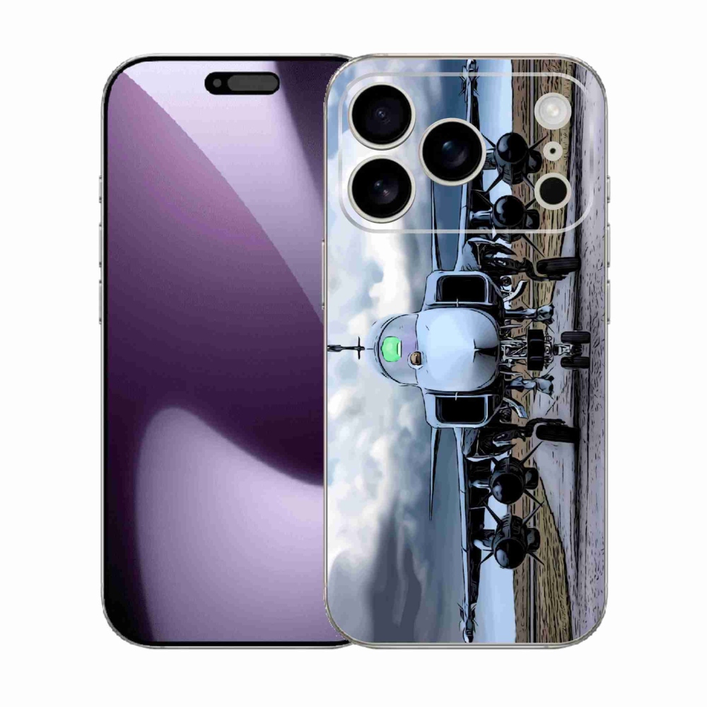 Gelový kryt mmCase na iPhone 17 Pro - vojenské letadlo