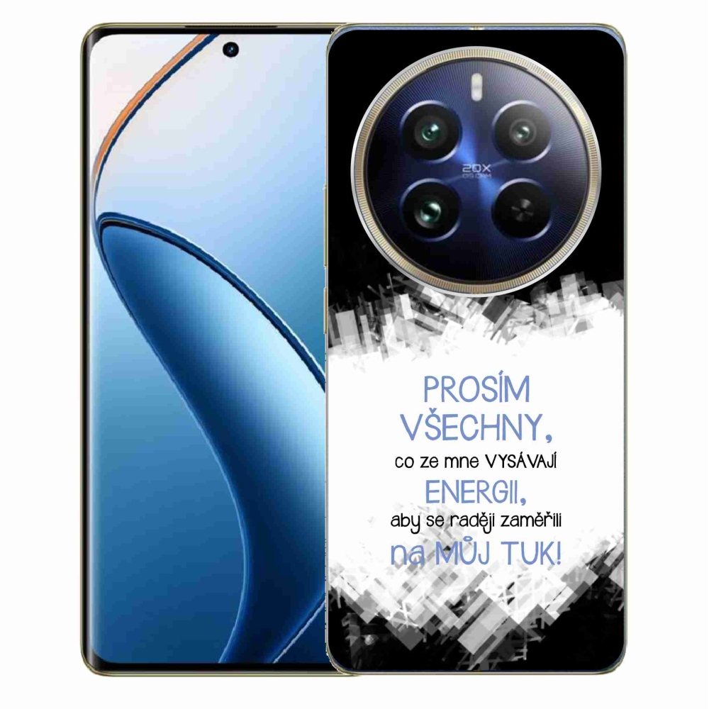 Gelový kryt mmCase na Realme 12 Pro 5G/12 Pro+ 5G - vtipný text 1 modrý