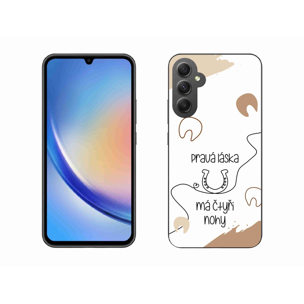 Gelový kryt mmCase na Samsung Galaxy A34 5G - koňský motiv bílé pozadí