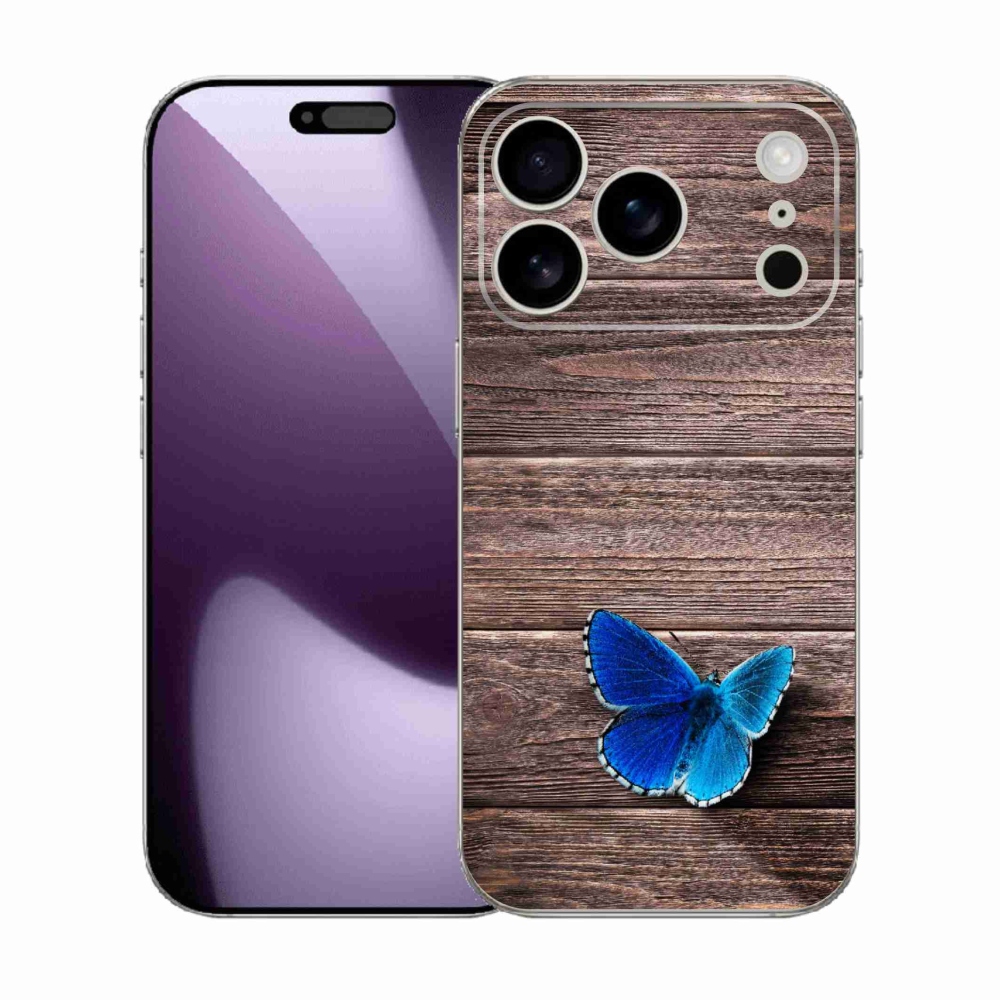 Gelový kryt mmCase na iPhone 17 Pro - modrý motýl 1
