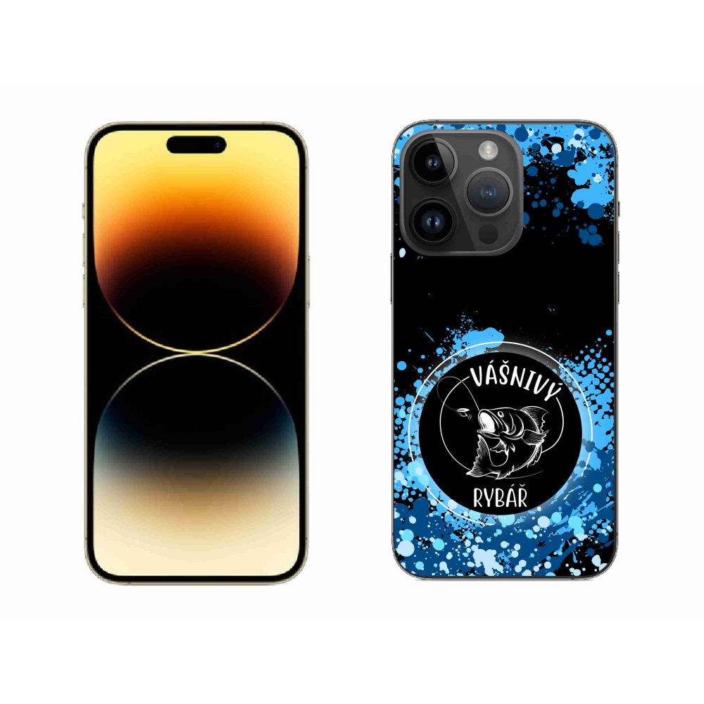 Gelový kryt mmCase na iPhone 14 Pro Max 6.7 - vášnivý rybář černé pozadí