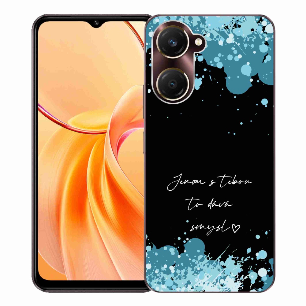 Gelový kryt mmCase na Vivo Y28s 5G - zamilovaný text černé pozadí