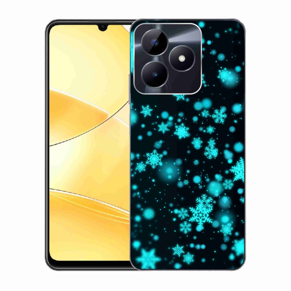 Gelový kryt mmCase na Realme C51/C53 - sněhové vločky 1