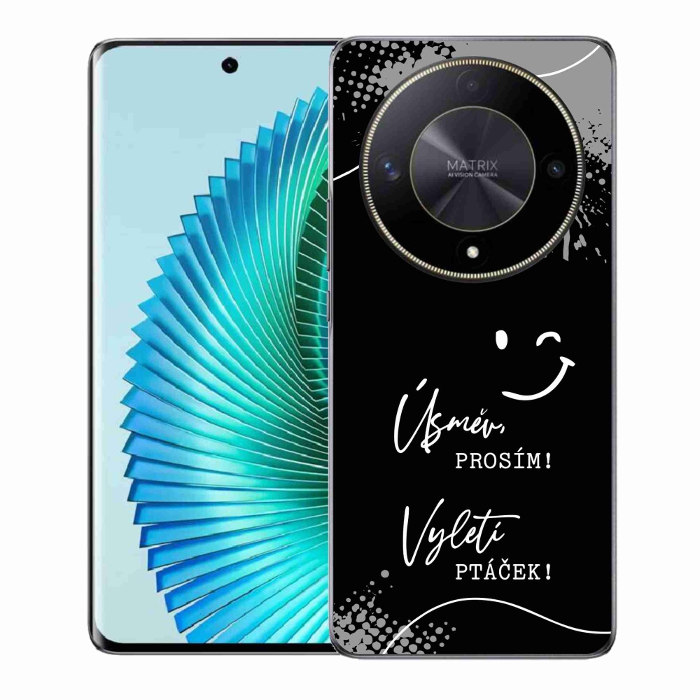 Gelový kryt mmCase na Honor Magic 6 Lite 5G - vtipný text 4 černé pozadí