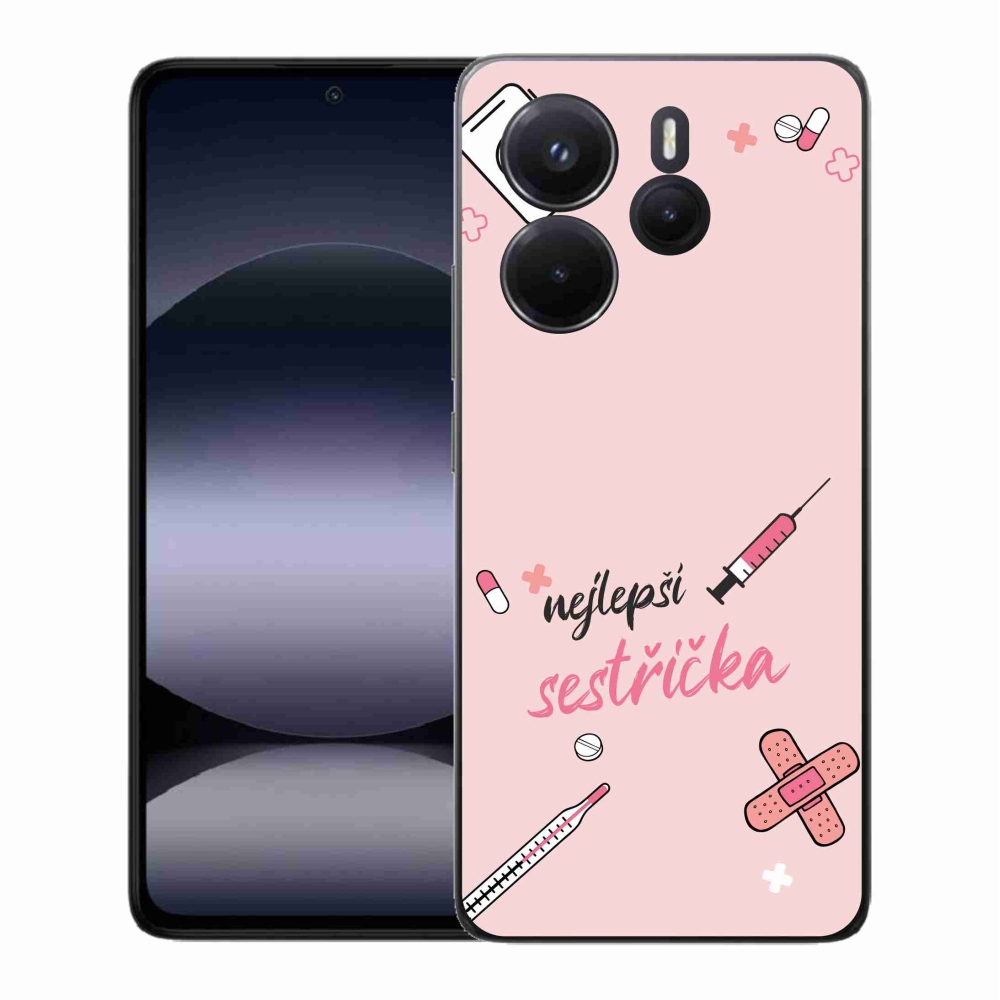 Gelový kryt mmCase na Xiaomi Redmi Note 14 - nejlepší sestřička růžové pozadí