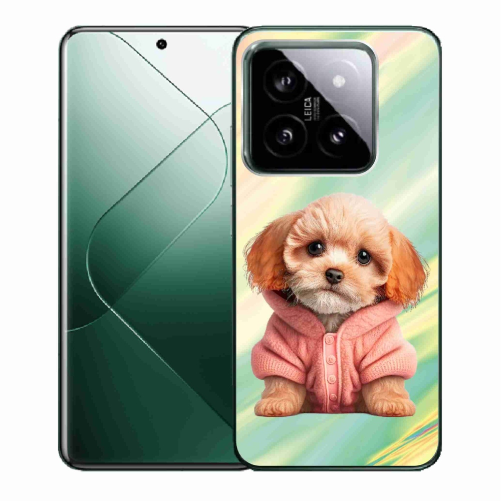 Gelový kryt mmCase na Xiaomi 14 - štěně ve svetru