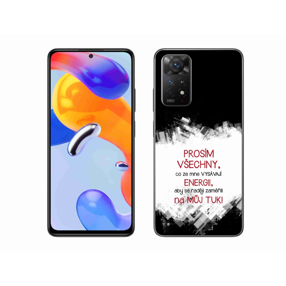 Gelový kryt mmCase na Xiaomi Redmi Note 11 Pro 4G/5G - vtipný text 1 červený