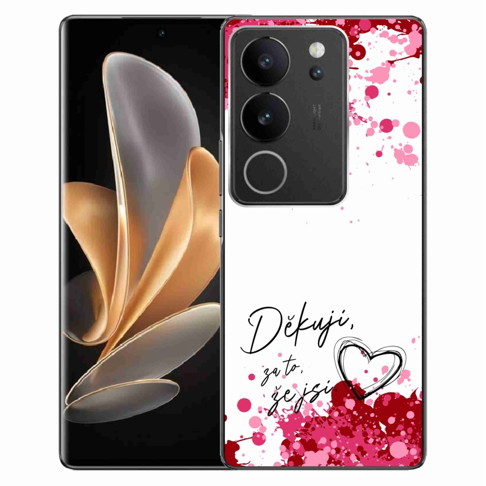 Gelový kryt mmCase na Vivo V29 5G - zamilovaný text 2 bílé pozadí